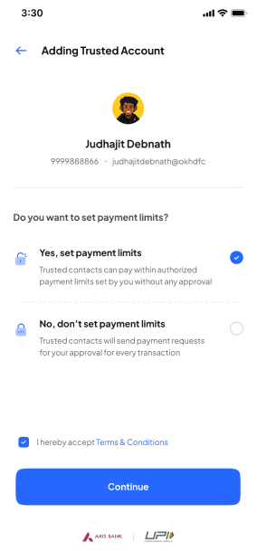 Delegate UPI payments to others